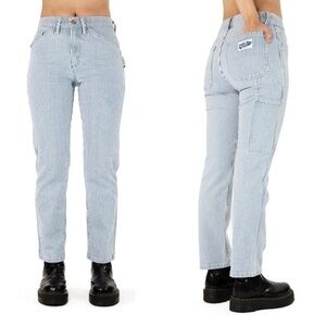 Porter Blue Peyton Striped Painters Jeans Sz 23